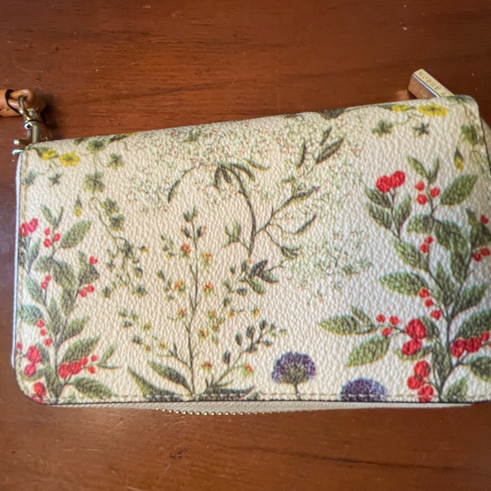 Tory Burch floral wallet.